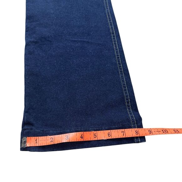 Pajama Jeans Womens Medium Pull On Stretch Pants Denim Wide Leg Dark Wash - Picture 11 of 16
